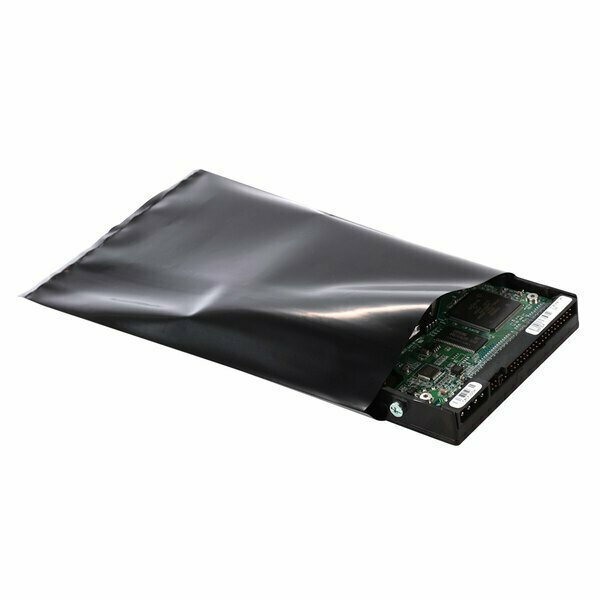 Lavex 6'' x 10'' 4 Mil Black Conductive Polyethylene Layflat Bag, 100PK 422CLF0610B